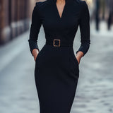 Iara - Vestido Preto com Ajuste Elegante