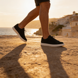 Ghetes masculinos cinza em camurça