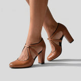Joana - Sapatos de Salto com Tiras entrelaçadas