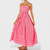 Isabel - Vestido Longo com Estampa Listrada