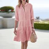 Ana - Vestido de Verão com Estampa Listrada