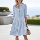 Ana - Vestido de Verão com Estampa Listrada
