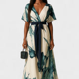 Vanessa - Vestido Longo com Estampa Aquarela