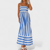 Isabel - Vestido Longo com Estampa Listrada