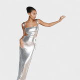 Sparkle Silver - Elegante Vestido de Noite