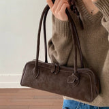 Bolsa Baguette Adora em Suede