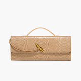Bolsa Branca em Couro com Textura de Crocodilo