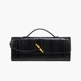 Bolsa Branca em Couro com Textura de Crocodilo