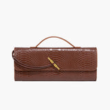 Bolsa Branca em Couro com Textura de Crocodilo