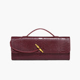 Bolsa Branca em Couro com Textura de Crocodilo