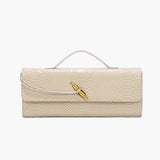 Bolsa Branca em Couro com Textura de Crocodilo