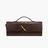 Bolsa Branca em Couro com Textura de Crocodilo