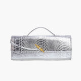 Bolsa Branca em Couro com Textura de Crocodilo