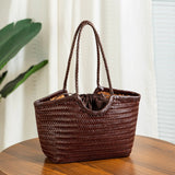 Bolsa Tote Bianca em Couro Trançado Artesanal