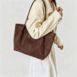 Cheska Suede Tote Bag with Included Pouch