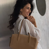 Bolsa Tote Elena em Couro Natural