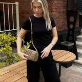 Bolsa Jessica Trançada em Suede
