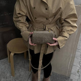 Bolsa Jessica Trançada em Suede