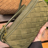 Bolsa Jessica Trançada em Suede
