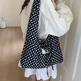 Saco Hobo Reversível Sheila com Estampa de Bolinhas