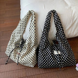 Saco Hobo Reversível Sheila com Estampa de Bolinhas