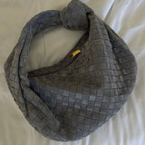 Geantă Medie din Suede Vegan cu Design Împletit