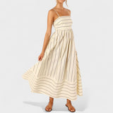 Isabel - Vestido Longo com Estampa Listrada