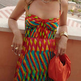Aria - Vestido Maxi com Estampa Abstrata