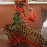 Aria - Vestido Maxi com Estampa Abstrata