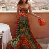 Aria - Vestido Maxi com Estampa Abstrata
