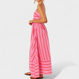 Isabel - Vestido Longo com Estampa Listrada